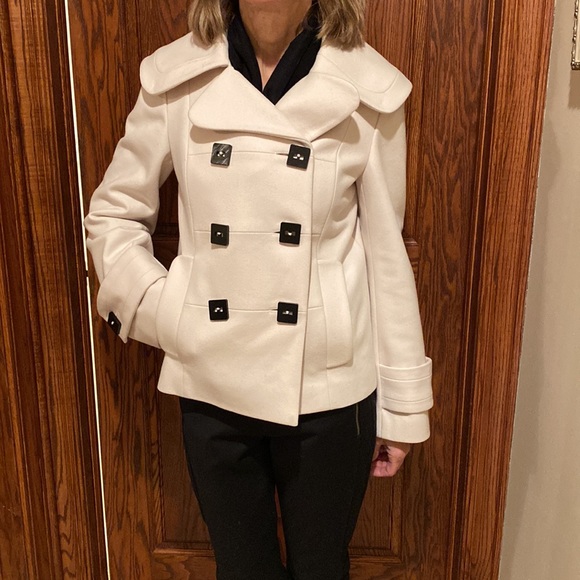 French Connection Jackets & Blazers - French Connection cream wool blend pea coat 2